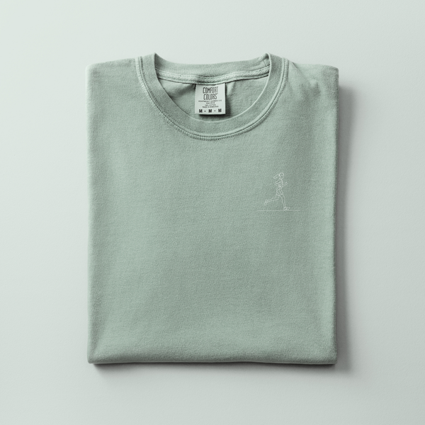 Running Girl Embroidered Tee | Choose Your Color