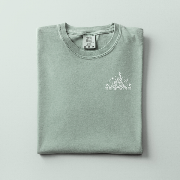 Sleeping Beauty Castle Embroidered Tee | Choose Your Color