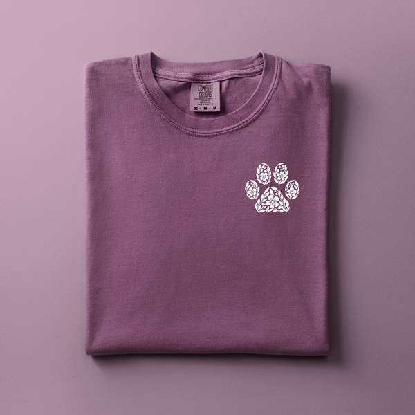 Floral Paw Embroidered Tee | Choose Your Color