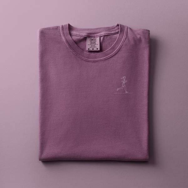 Running Girl Embroidered Tee | Choose Your Color