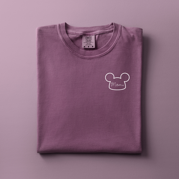 Mom Mouse Hat Embroidered Tee | Choose Your Color