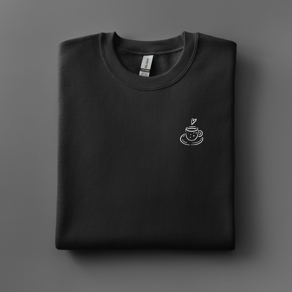 Cup of Coffee or Tea Embroidered Sweatshirt | Choose Your Color