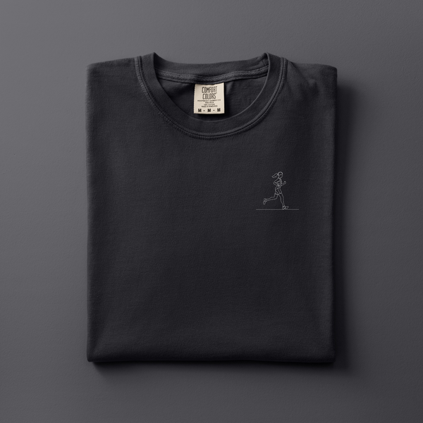 Running Girl Embroidered Tee | Choose Your Color