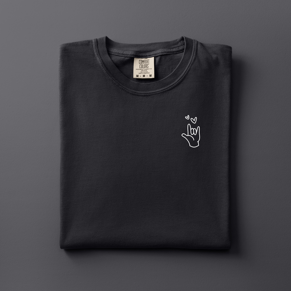 Love You Sign Language Embroidered Tee | Choose Your Color