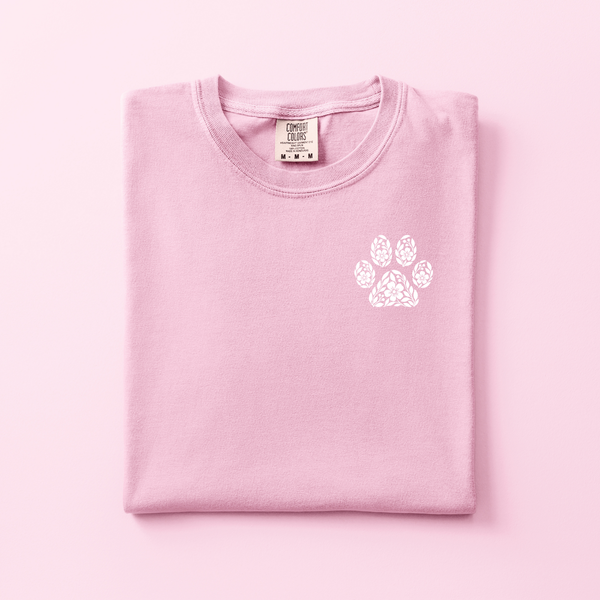 Floral Paw Embroidered Tee | Choose Your Color