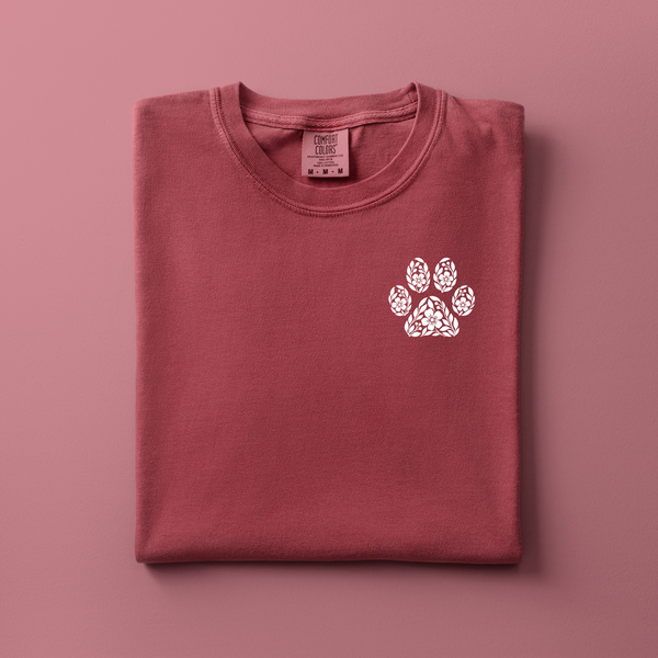 Floral Paw Embroidered Tee | Choose Your Color