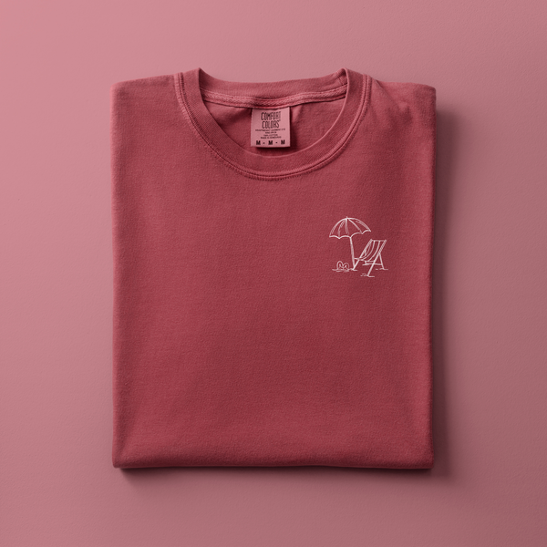 Beach Embroidered Tee | Choose Your Color