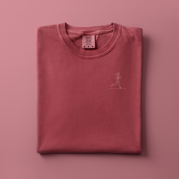Running Girl Embroidered Tee | Choose Your Color
