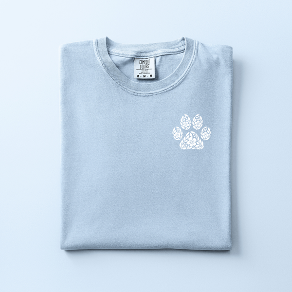 Floral Paw Embroidered Tee | Choose Your Color