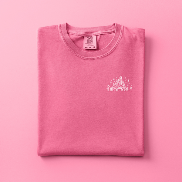Sleeping Beauty Castle Embroidered Tee | Choose Your Color
