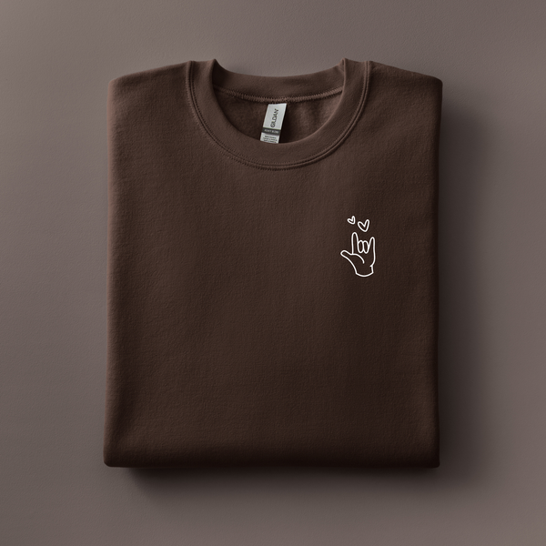 Love You Sign Language Embroidered Sweatshirt | Choose Your Color
