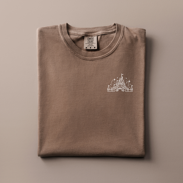 Sleeping Beauty Castle Embroidered Tee | Choose Your Color