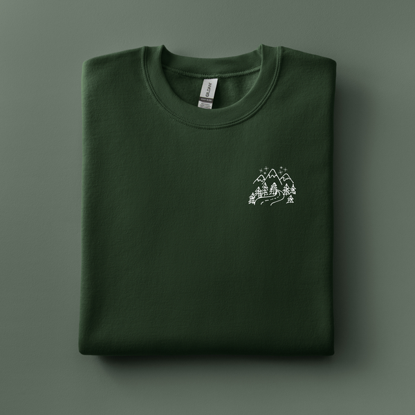 Mountain Embroidered Sweatshirt | Choose Your Color