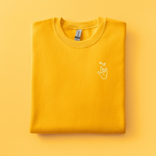Love You Sign Language Embroidered Sweatshirt | Choose Your Color