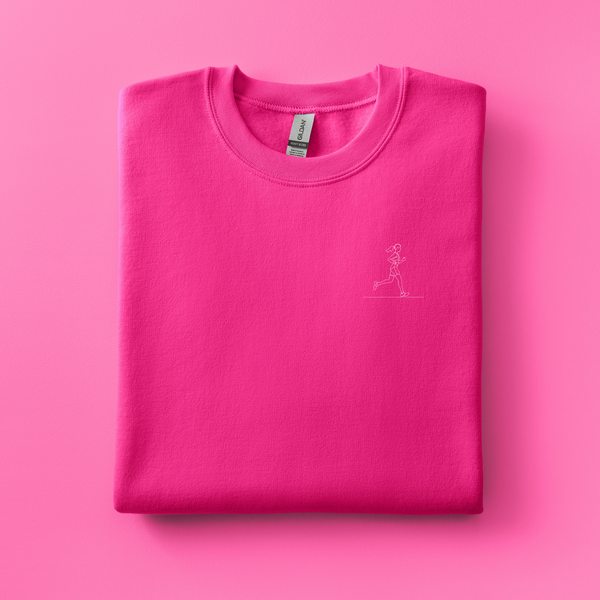 Running Girl Embroidered Sweatshirt | Choose Your Color