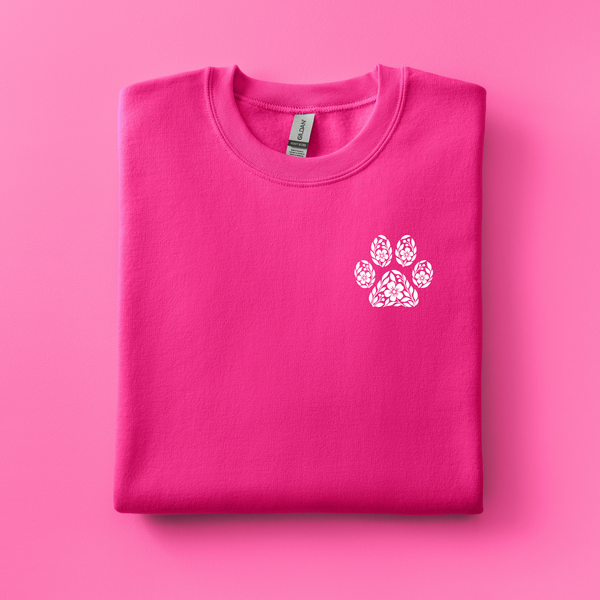 Floral Paw Embroidered Sweatshirt | Choose Your Color