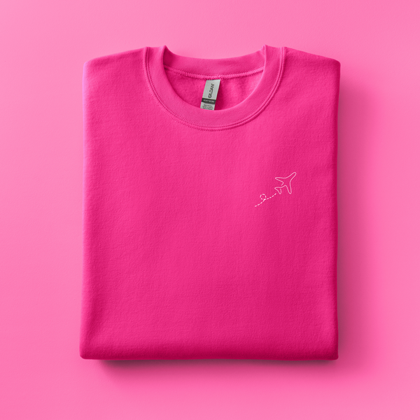 Airplane Embroidered Sweatshirt | Choose Your Color
