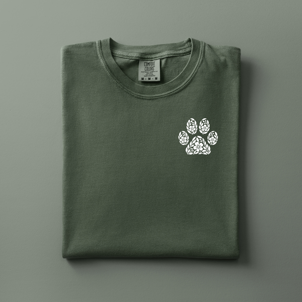Floral Paw Embroidered Tee | Choose Your Color