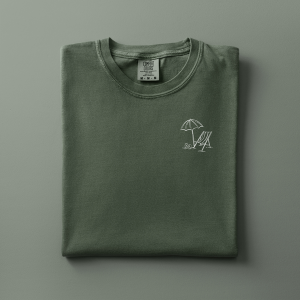 Beach Embroidered Tee | Choose Your Color