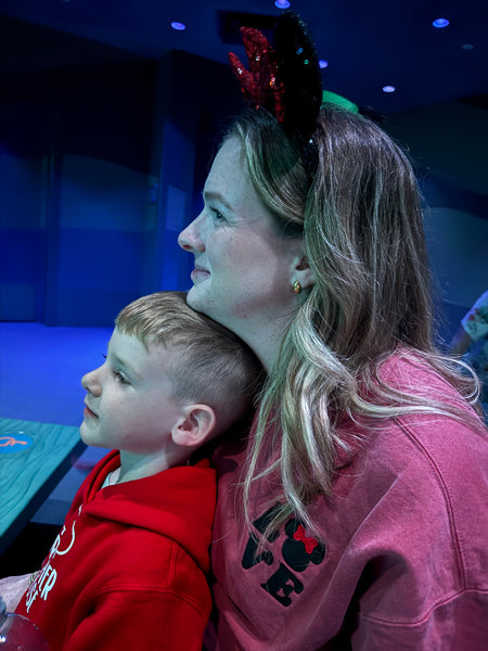 Mouse Love Embroidered on Crimson Comfort Colors Sweatshirt PREORDER