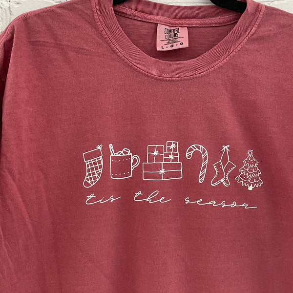 'Tis The Season With Icons on Long-Sleeved Brick Tee