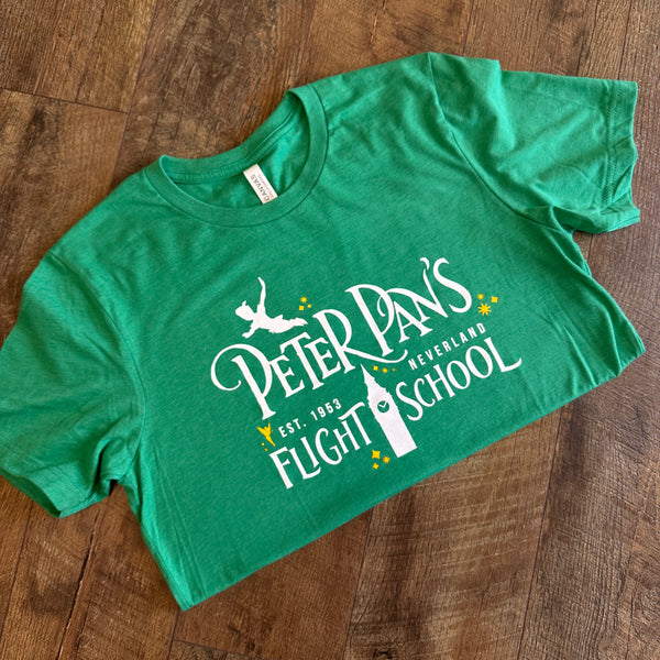 Peter Pan's Flight School Tee in Heather Kelly Green