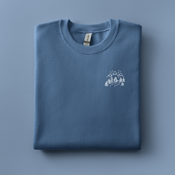 Mountain Embroidered Sweatshirt | Choose Your Color