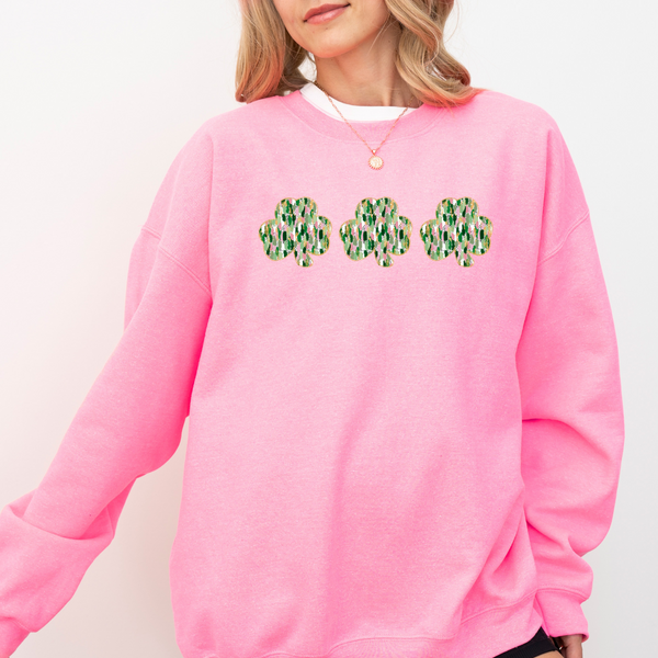 Girly Shamrocks on Bright Pink Tee/Sweatshirt PREORDER