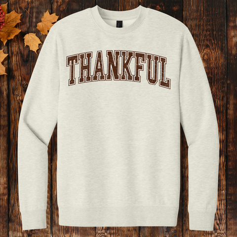 Thankful on Oatmeal Heather Sweatshirt