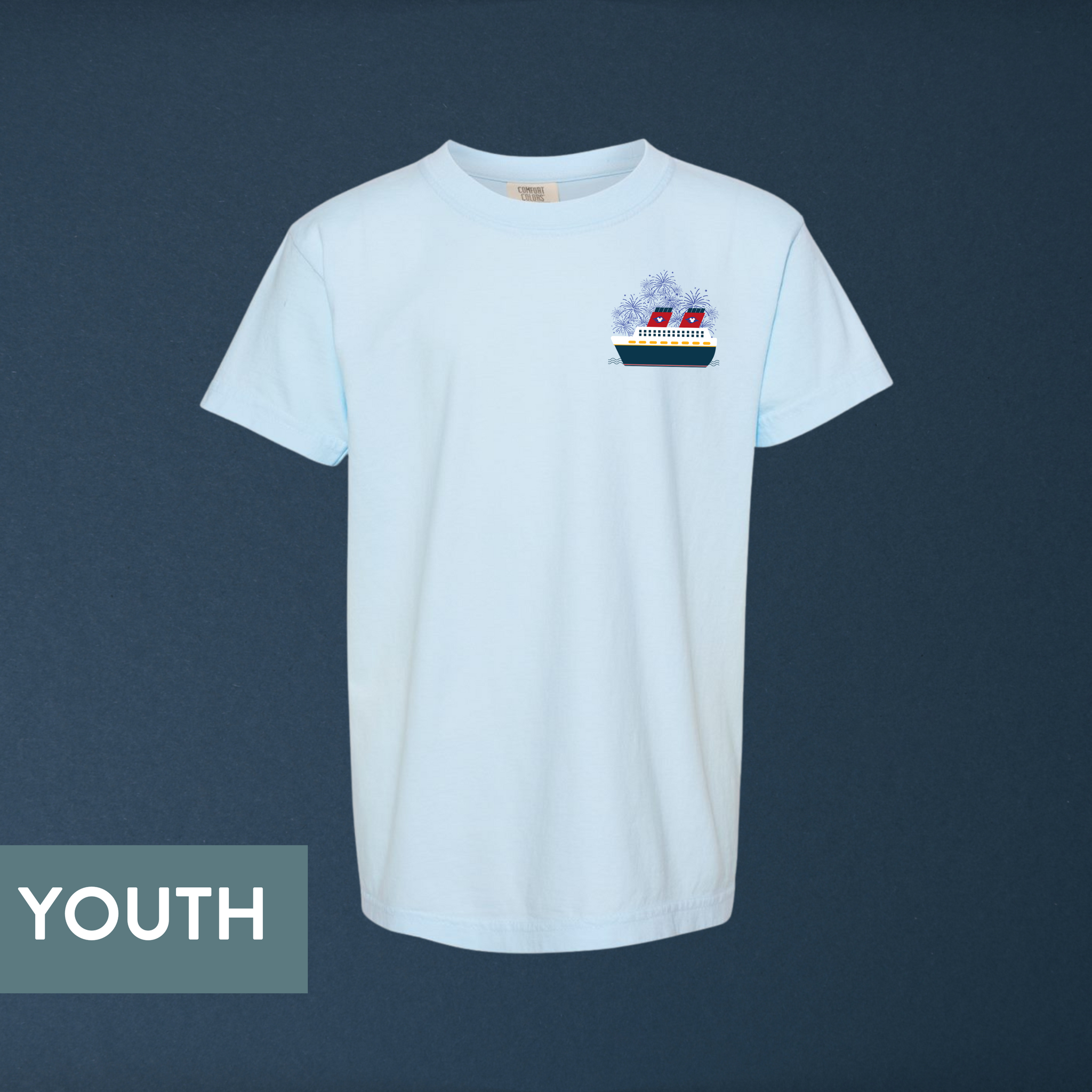 Youth Magical Cruise With Fireworks on Chambray Tee (Family Matching Available!)