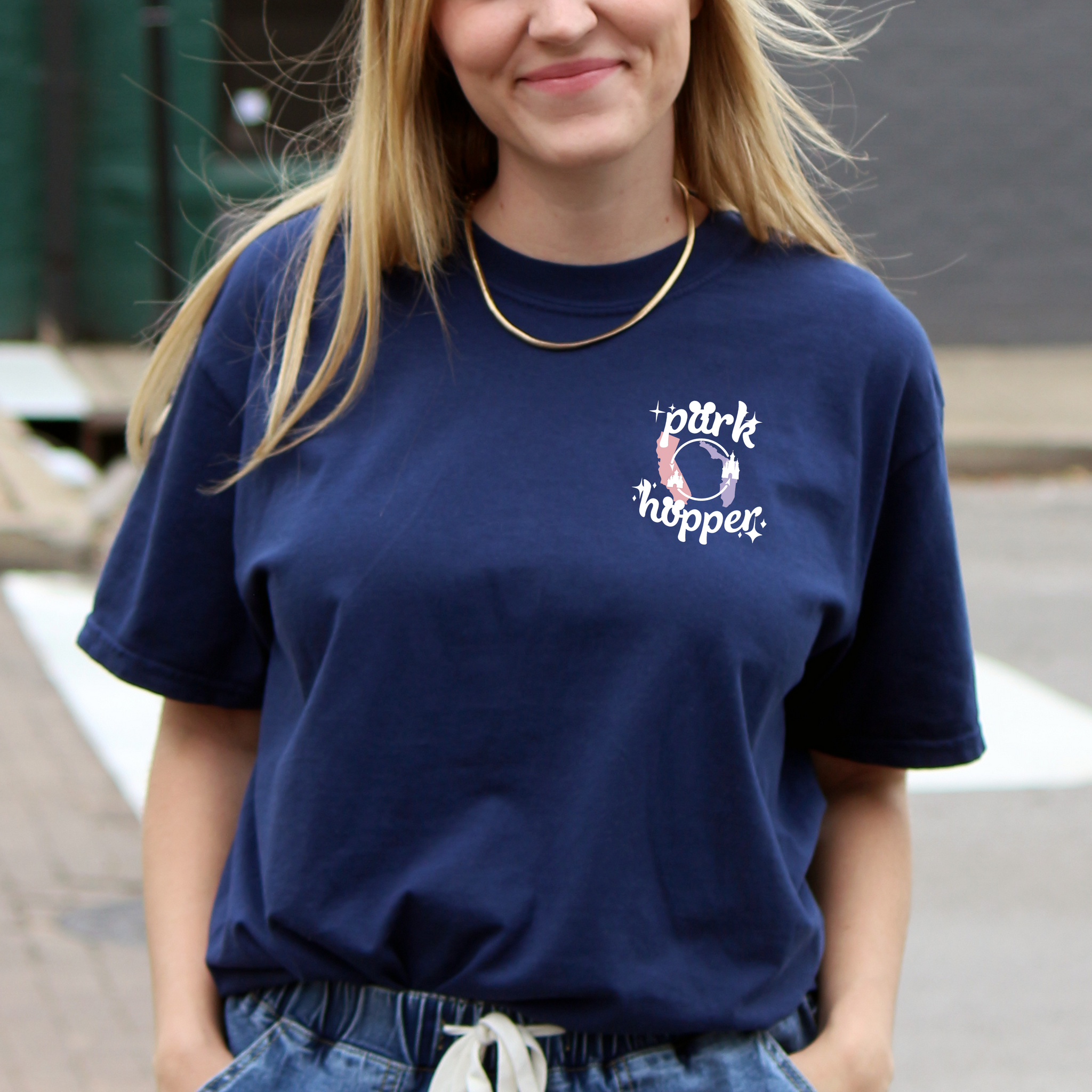 Coast-to-Coast Park Hopper on Navy Tee