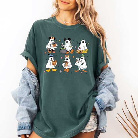 Character Ghosts on Blue Spruce Tee