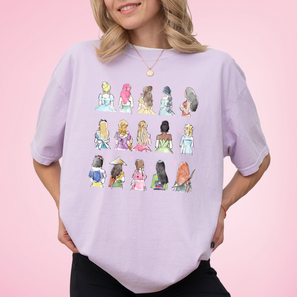 Princess Gal Pals on Orchid Tee (Youth Sizes Available!) - February Tee of the Month