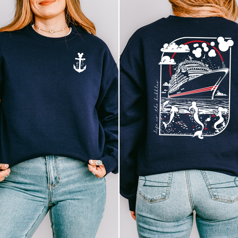 Life is the Bubbles Magical Cruise on Navy Sweatshirt (Family Matching Available!)