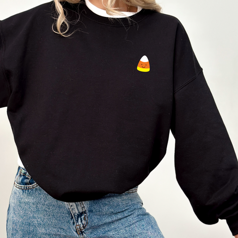 Happy Candy Corn Embroidered Sweatshirt PREORDER - Choose Your Garment!