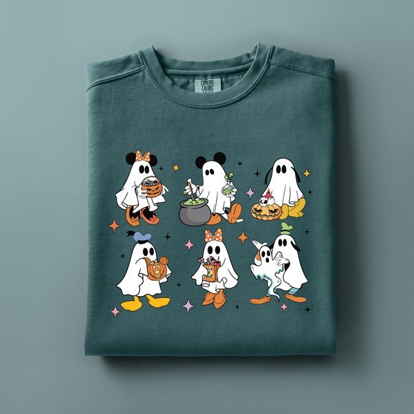 Character Ghosts on Blue Spruce Comfort Colors Sweatshirt PREORDER