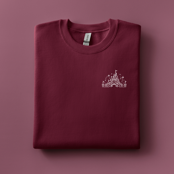 Sleeping Beauty Castle Embroidered Sweatshirt | Choose Your Color