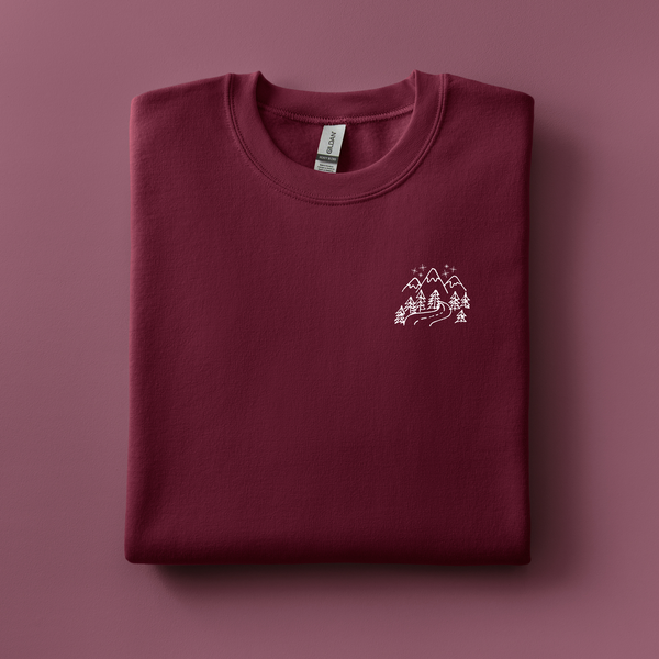Mountain Embroidered Sweatshirt | Choose Your Color