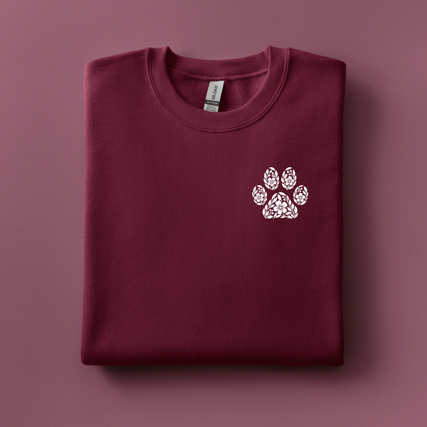 Floral Paw Embroidered Sweatshirt | Choose Your Color