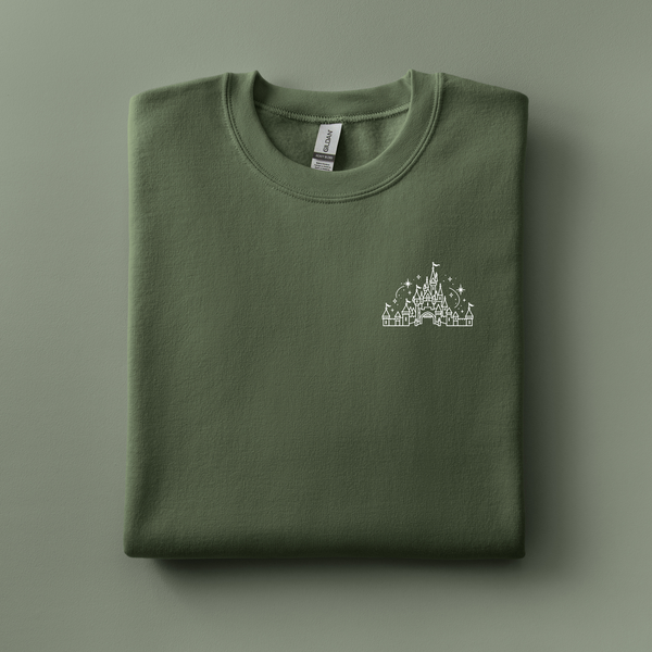 Sleeping Beauty Castle Embroidered Sweatshirt | Choose Your Color