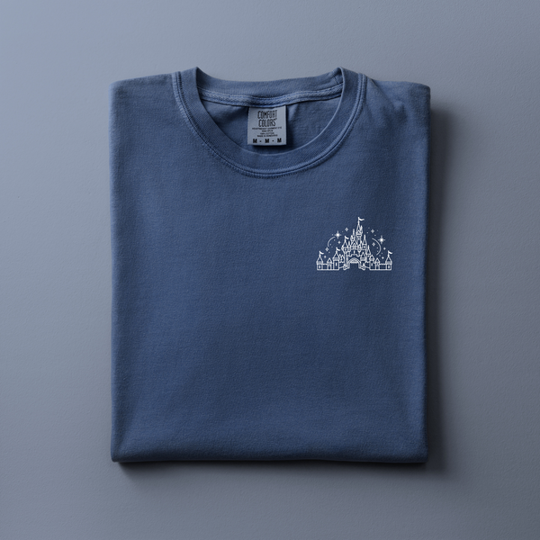 Sleeping Beauty Castle Embroidered Tee | Choose Your Color