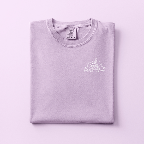 Sleeping Beauty Castle Embroidered Tee | Choose Your Color