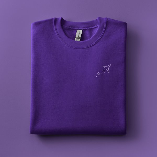 Airplane Embroidered Sweatshirt | Choose Your Color