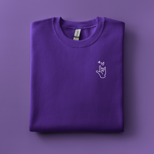 Love You Sign Language Embroidered Sweatshirt | Choose Your Color