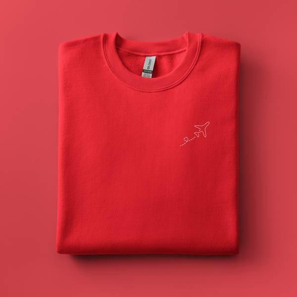 Airplane Embroidered Sweatshirt | Choose Your Color