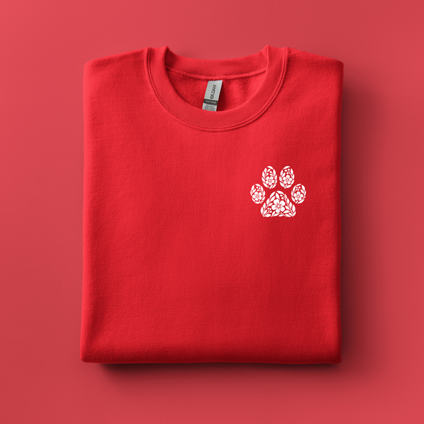 Floral Paw Embroidered Sweatshirt | Choose Your Color