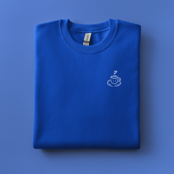Cup of Coffee or Tea Embroidered Sweatshirt | Choose Your Color