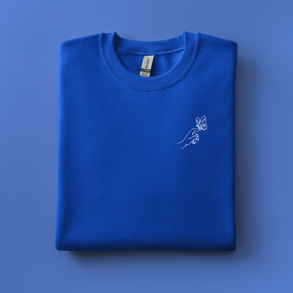 Hand with Butterfly Embroidered Sweatshirt | Choose Your Color