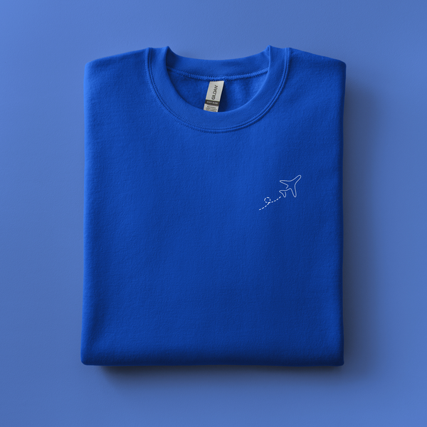 Airplane Embroidered Sweatshirt | Choose Your Color