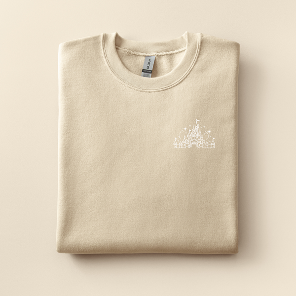 Sleeping Beauty Castle Embroidered Sweatshirt | Choose Your Color